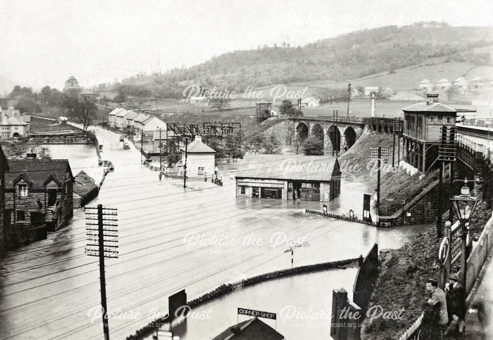 Flooding at Ambergate, 1920s