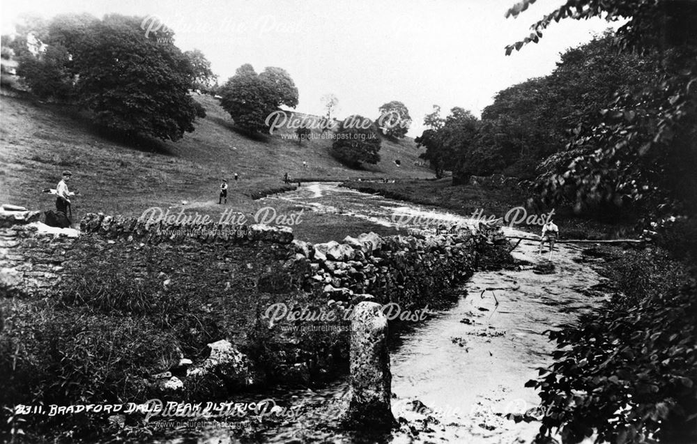 River Bradford and Bradford Dale, nr Youlgreave, c 1930s