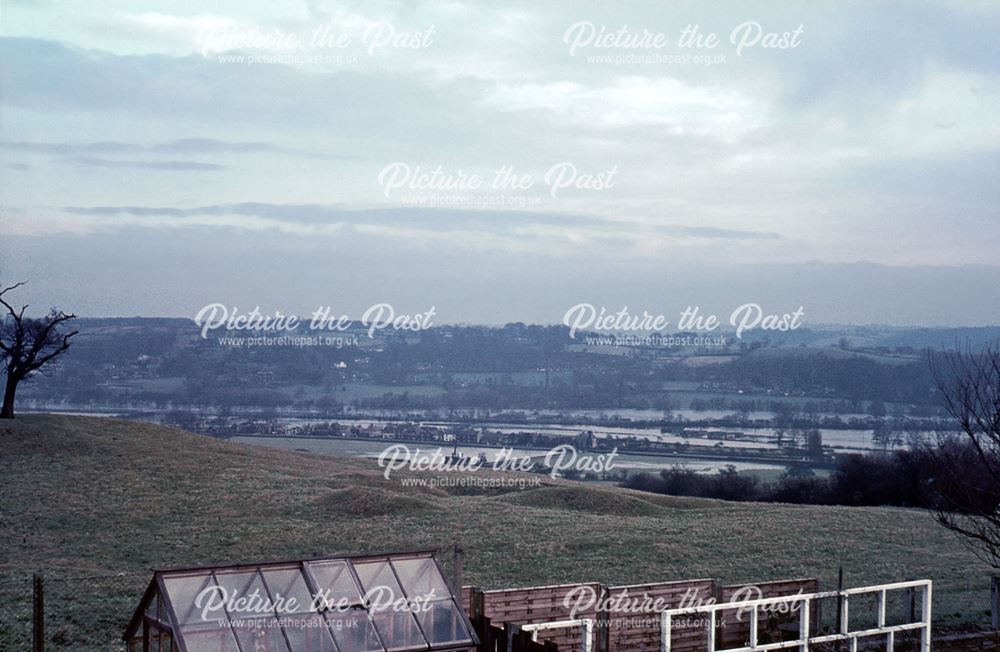 Floods from Bunkers Hill over Duffield, 1965