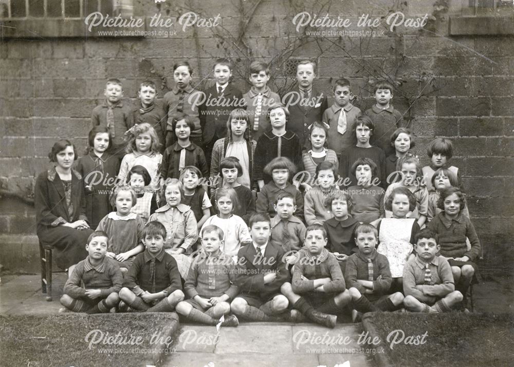 Group of school children, North Street, Cromford, c 1920s?