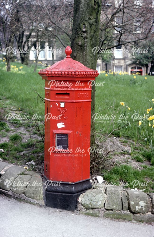 Victorian Post Box, opposite Opera House, Water Street, Buxton, c 1980s