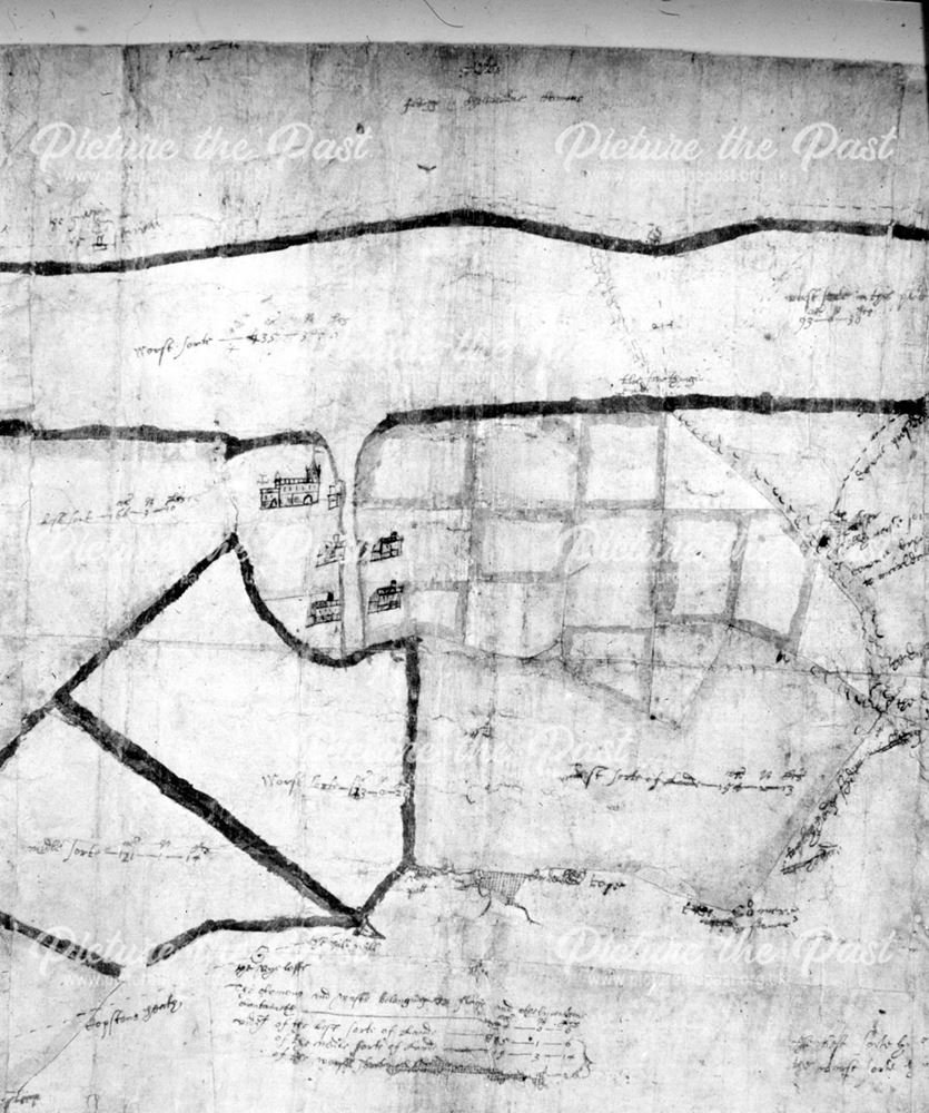 Estate map of Chelmorton, Buxton, 1638
