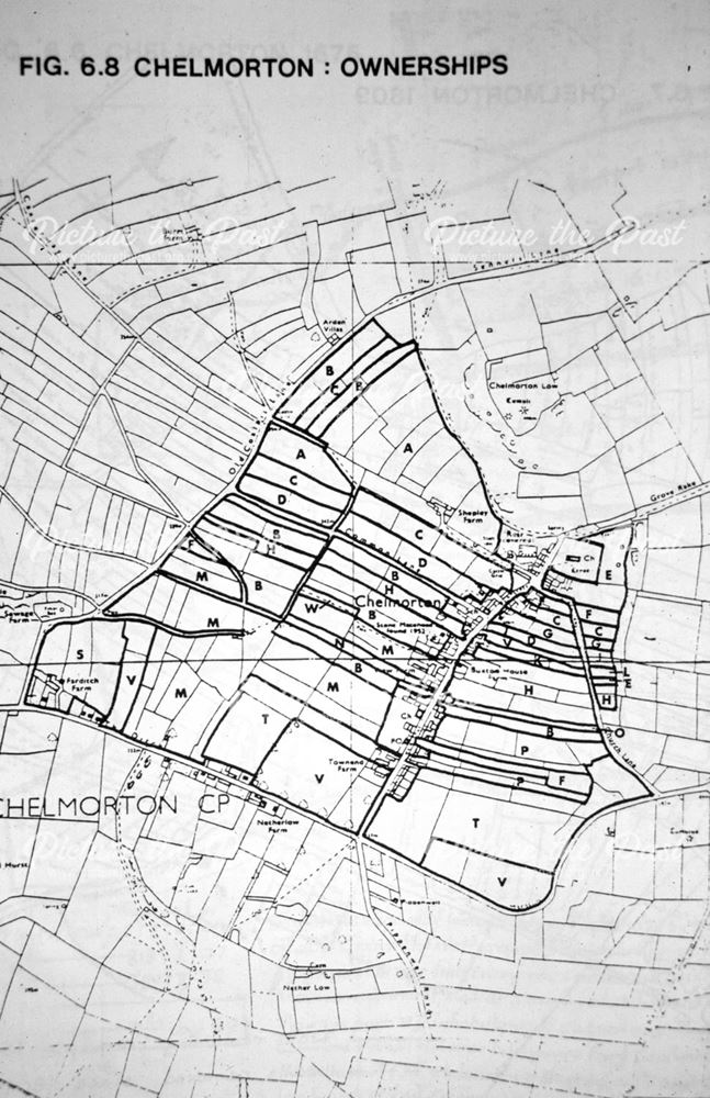 Map showing field ownerships, Chelmorton, Buxton