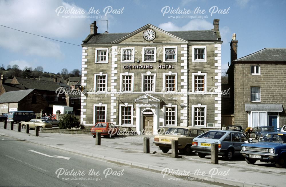 The Greyhound Hotel, Market Place, Cromford, Matlock, 1985