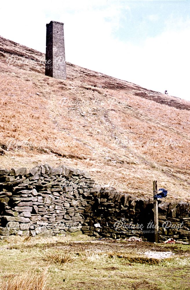 Shaft and square chimney, Danebower Colliery, Dane Valley, 1976