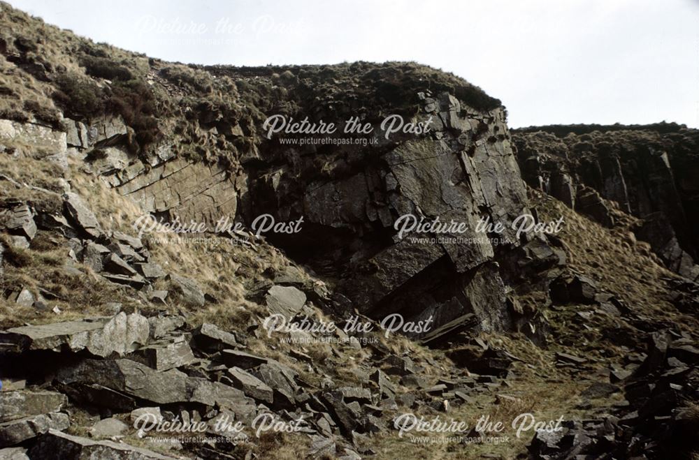 Rough rock in Reeve Edge Quarry, Dane Valley,  1970s