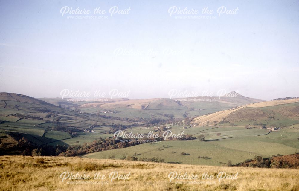 View across the valley, Gradbach?, Dane Valley, c 1970s