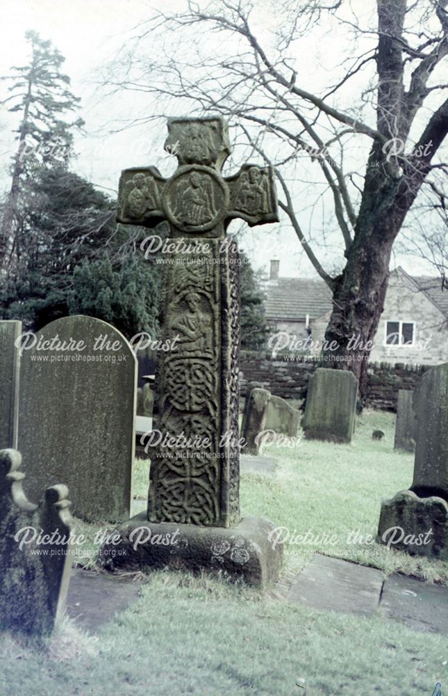 Saxon Cross, St Lawrence's Church Graveyard, Church Street, Eyam, Hope Valley, 1969