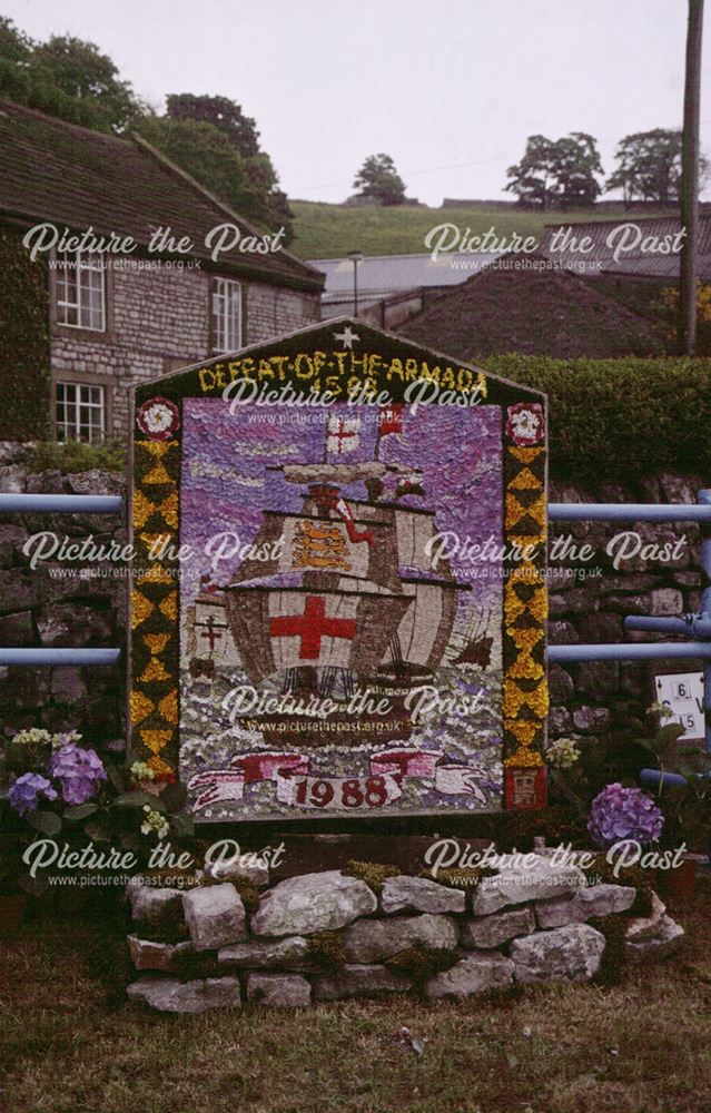 Well dressing, Chelmorton, Buxton, 1988