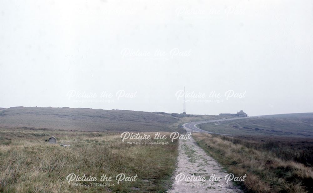 Looking towards the Cat and Fiddle public house, A537, Goyt Valley, c 1980s