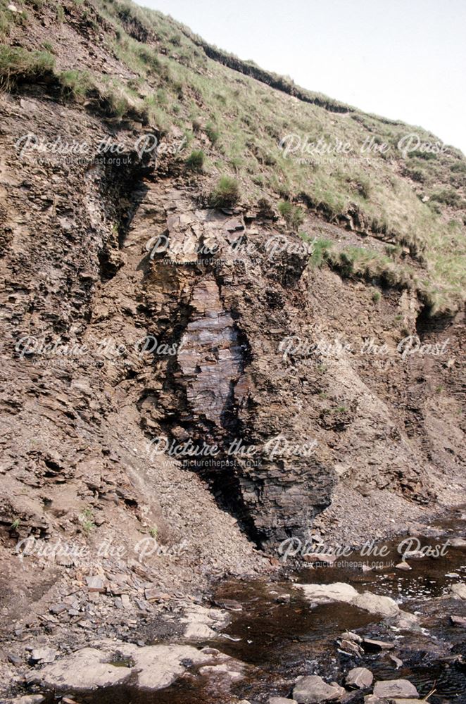 Close up of rocks and moorland run-off at Derbyshire Bridge, Goyt Valley, c 1980s