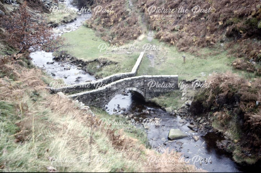 Packhorse bridge over the River Goyt, Goyt Valley, c 1980s