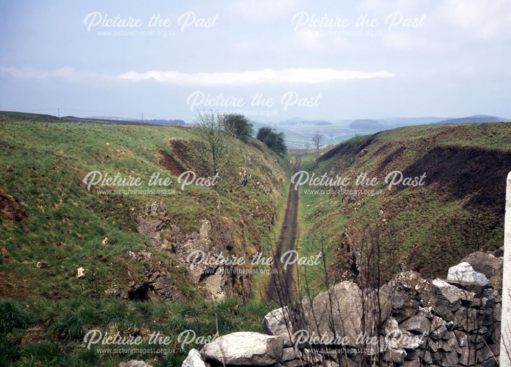 Cromford and High Peak Railway from Newhaven Road Tunnel, nr Parsley Hay, 1972