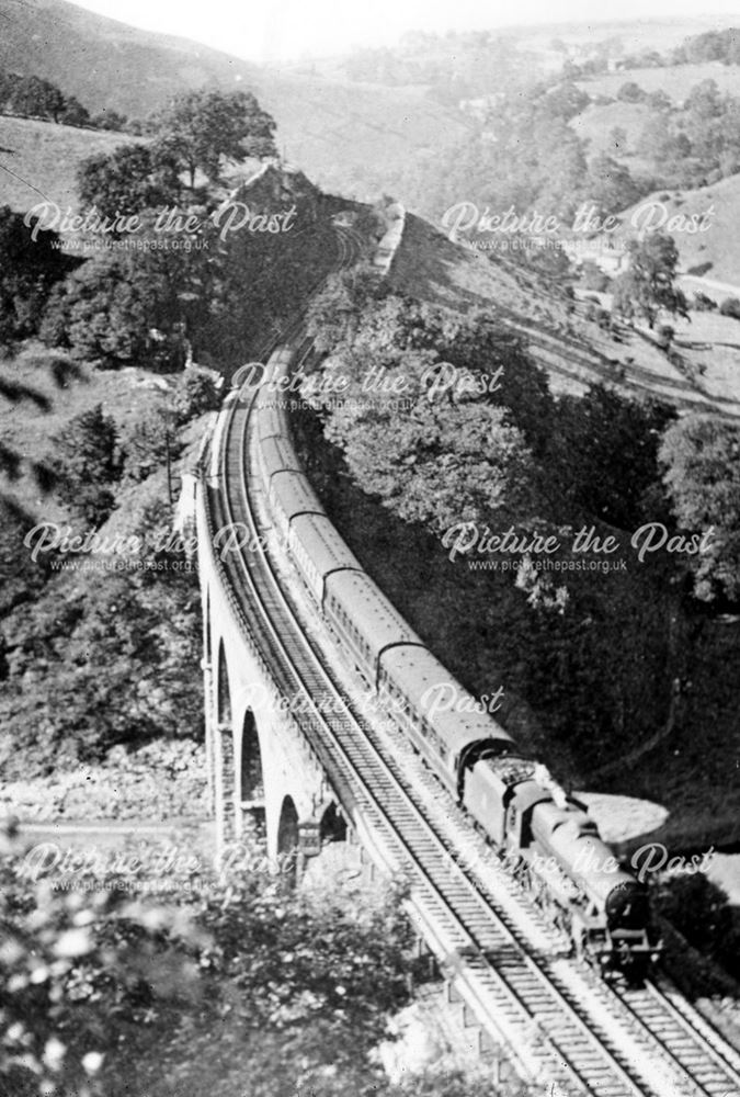 Monsal Dale Viaduct with Jubilee Class AJax, 1950s