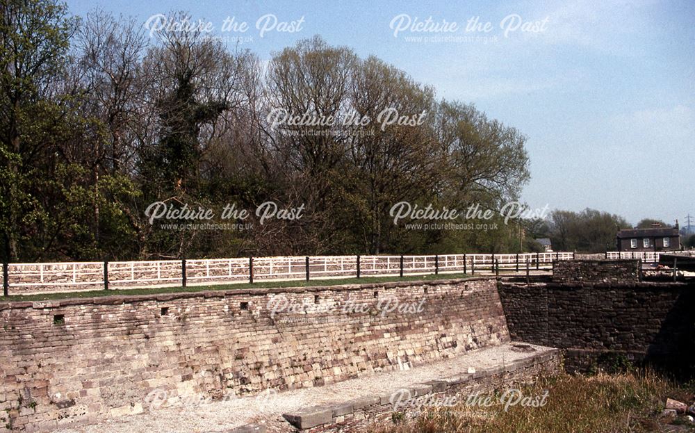 Site of Middle Basin and Wheel, Peak Forest Canal, Bugsworth, 1990