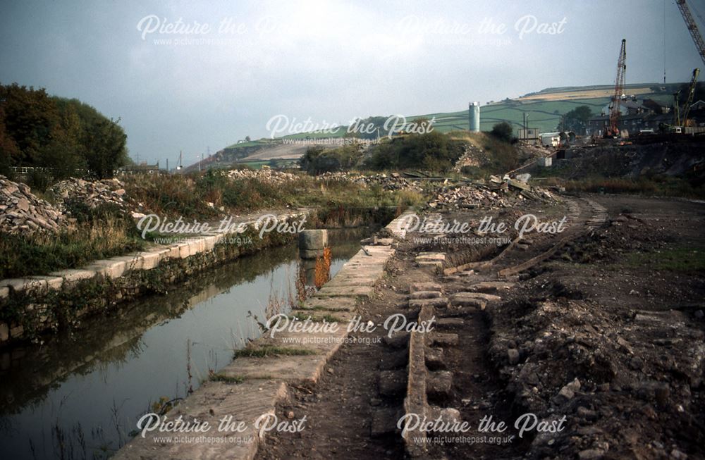 Exposed Track of Peak Forest Tramway, Bugsworth Canal, 1985