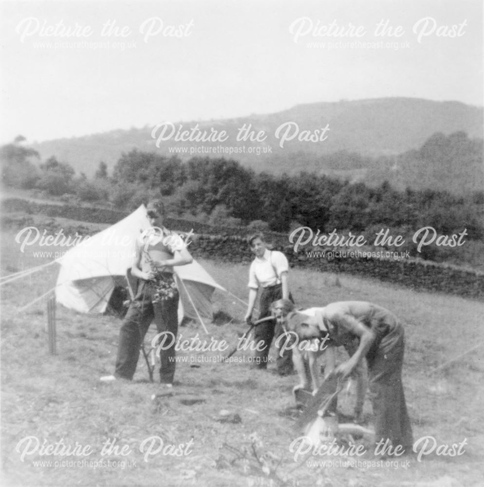 Church Members Camping at Kinder Scout, Edale, 1960s