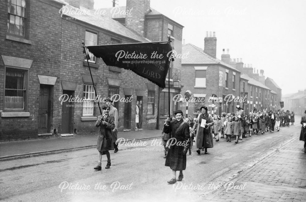 Holy Trinity Church Parade (Whitsun Tide?), Liversage Street, Derby, 1953-56