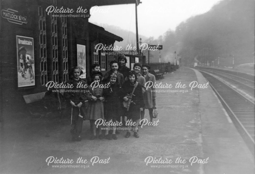 Group of Children on Railway Platform, Railway Station, Matlock Bath, 1950s