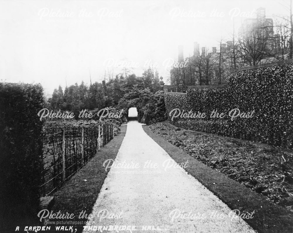 A Garden Walk, Thornbridge Hall, Great Longstone, c 1900
