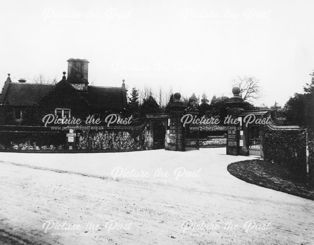 Entrance Gates, Thornbridge Hall, Great Longstone, c 1930s?