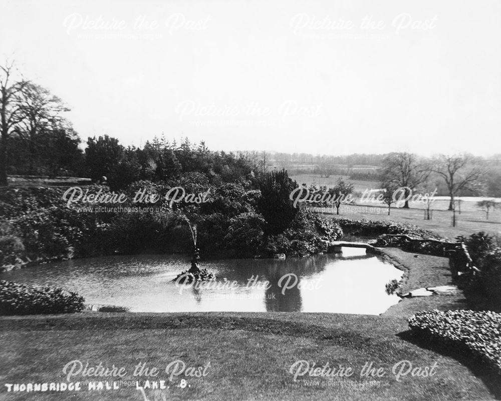 Lake, Thornbridge Hall, Great Longstone, c 1930s?