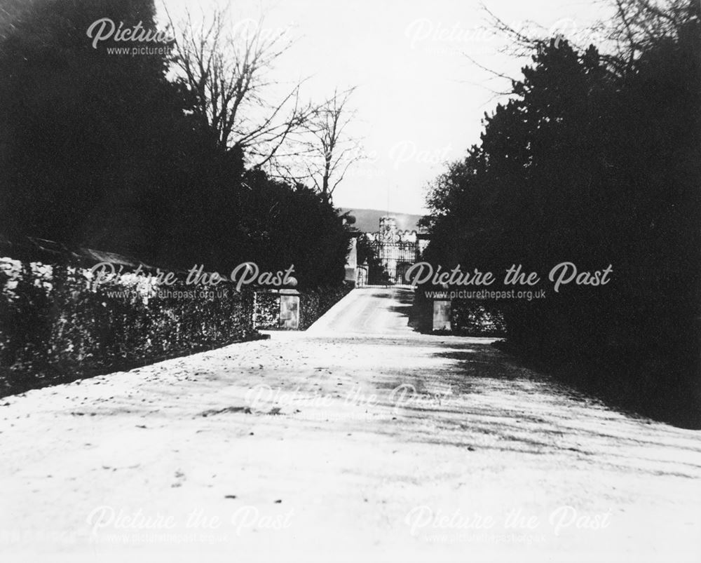 View Down Drive, Thornbridge Hall, Great Longstone, c 1930s?