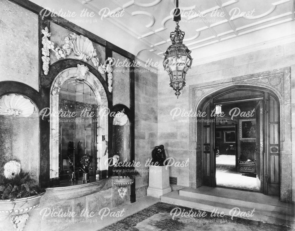 Entrance Hall, Thornbridge Hall, Great Longstone, c 1930s?