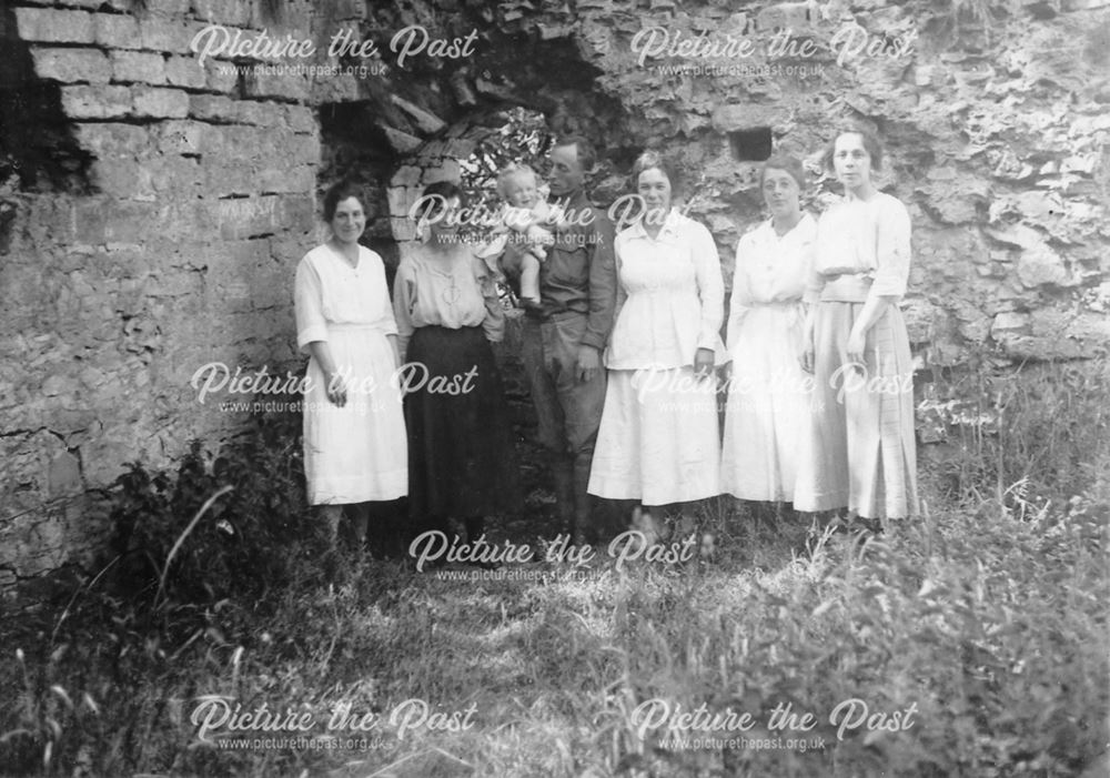 Brackenbury Family at Peveril Castle, Castleton, 1921