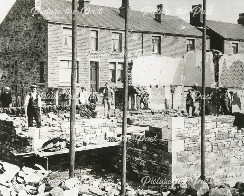 Housing Re-Construction on Lower Lane, Chinley, c 1900s-1910s