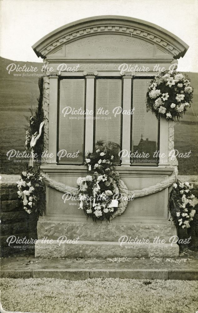 War Memorial, Stubbins Lane, Chinley, c 1920s ?