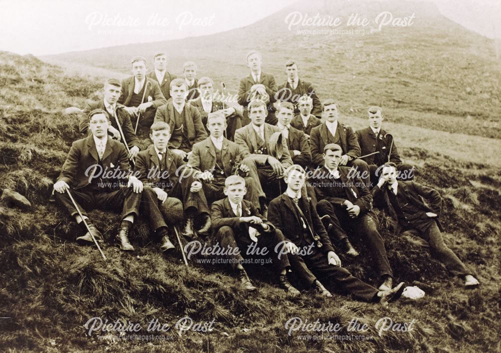Lads Club Pictured on way to Edale, Chinley, 1906