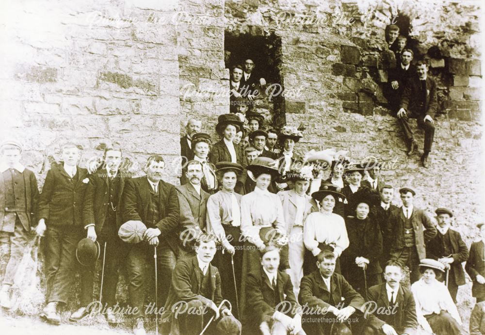 Chinley Lads Club with Ladies out Walking, Unknown Location, c 1900s