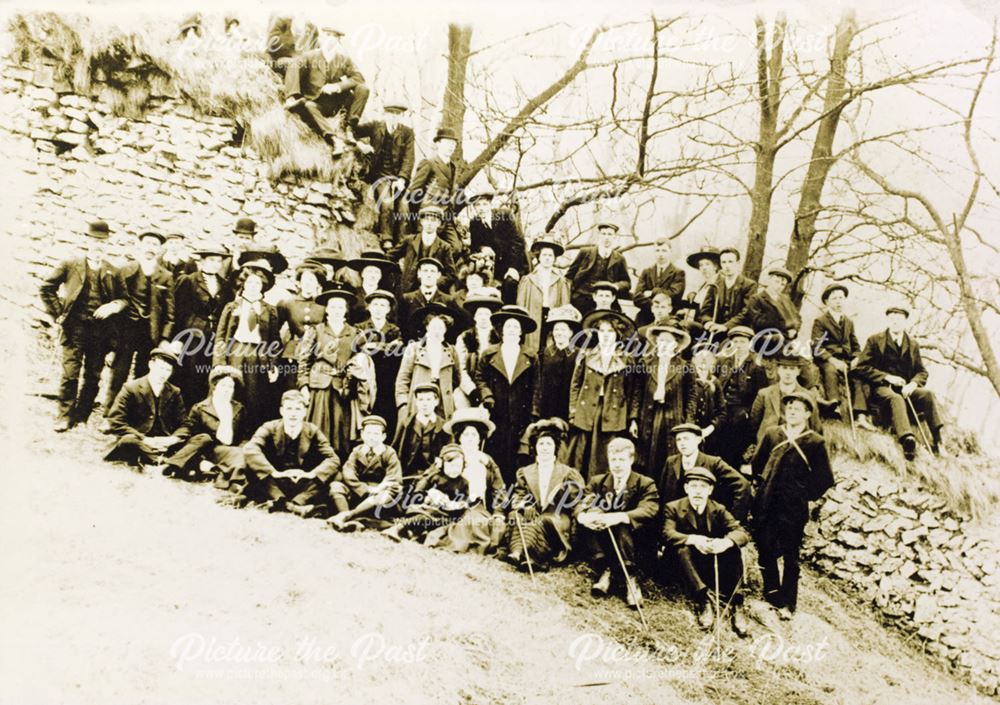Chinley Lads Club with Ladies, Unknown Location, c 1900s