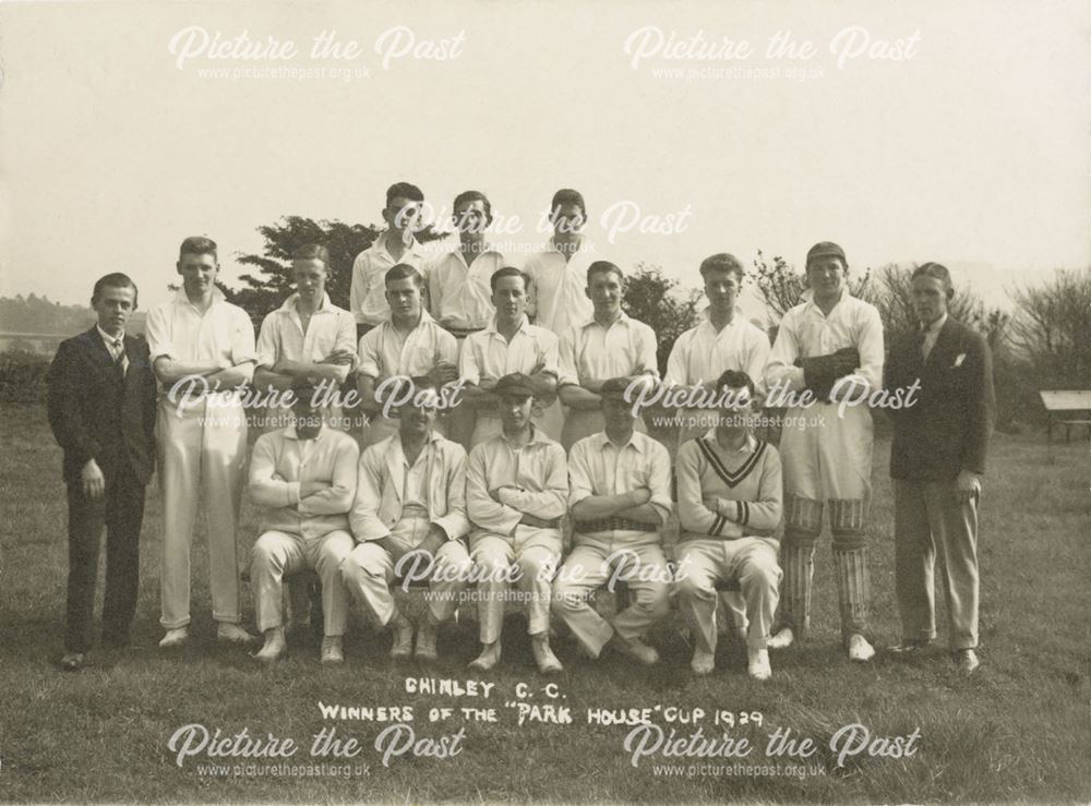 Chinley Cricket Club winners of Park House Cup, Chinley, 1929