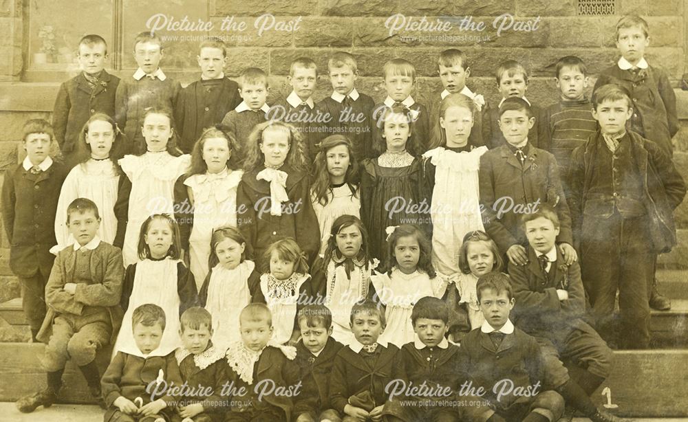 Group Photo, Chinley School, Buxton Road, Chinley, c1900