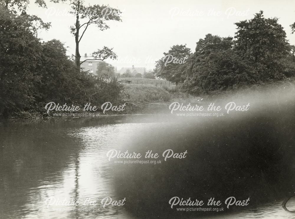 Looking Up Stream at Alderbrook Dam, Chinley, 1939