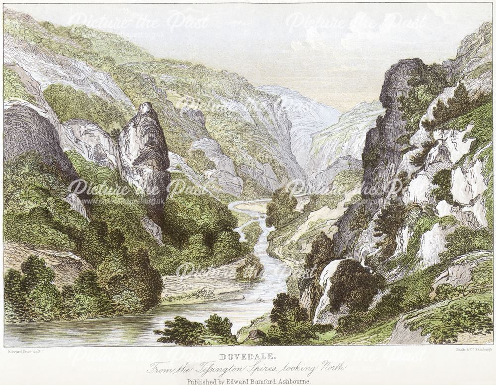 Dovedale from Tissington Spires Looking North, by Edward Price (1800-c1885), c 1868?