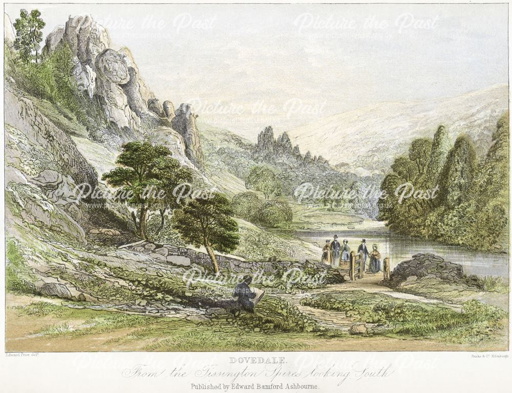 Dovedale from Tissington Spires Looking South, by Edward Price (1800-c1885), c 1868?