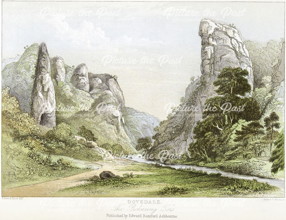The Pickering Tors, Dovedale, by Edward Price (1800-c1885), c 1868?