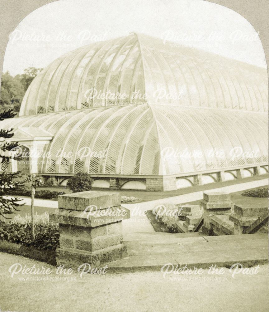 North West View of Conservatory, Chatsworth Gardens, Chatsworth, c 1868