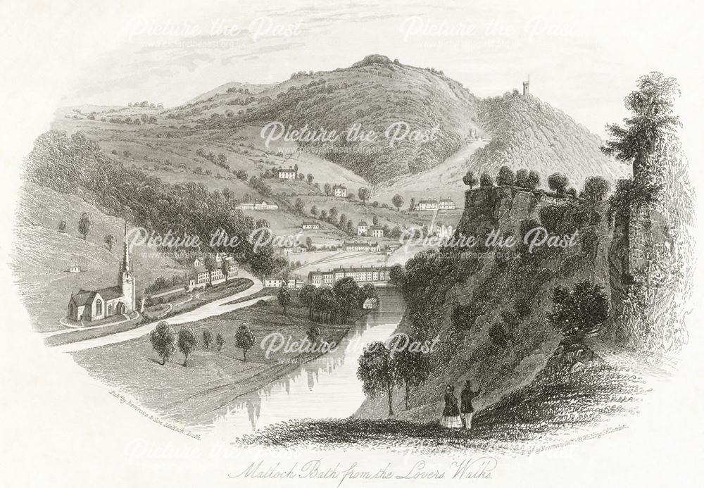 Matlock Bath from Lover's Walk, Matlock Bath, c 1840s-50s