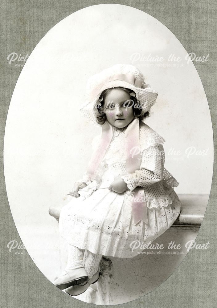 Unidentified Young Girl in Dress, Derby, c 1915