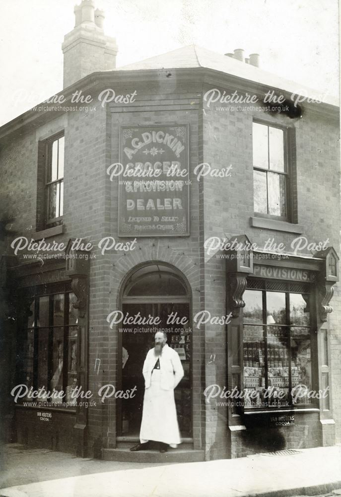 Arthur Dickin and Family Outside his Grocer's Shop, Princes Street, Derby, c 1900