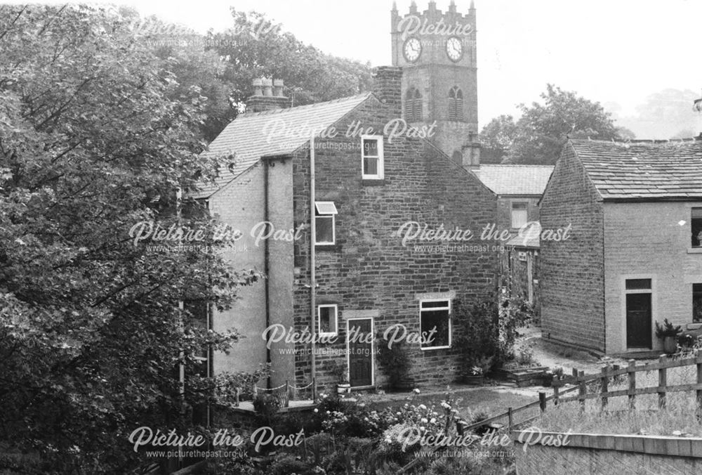 View of Church Tower, Hayfield, c 1977