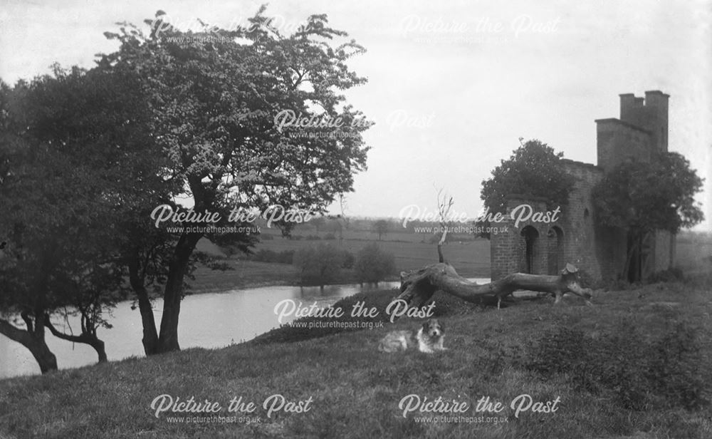 Folly overlooking the River Trent, Newton Solney, c 1920s