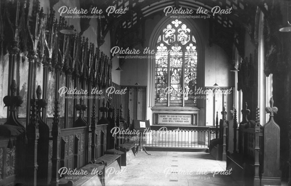 Interior of the chapel at Donington Hall, Castle Donington, Leicestershire, c 1915 ?