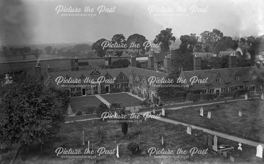 View from the tower of St Helen's Church, Etwall, c 1912