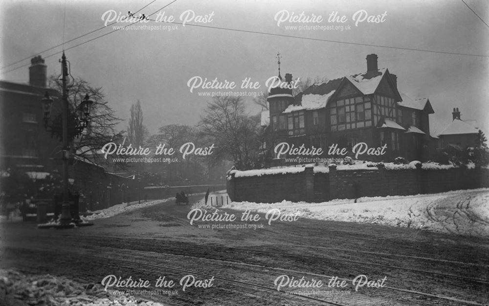 Five Lamps in the snow, Derby, undated