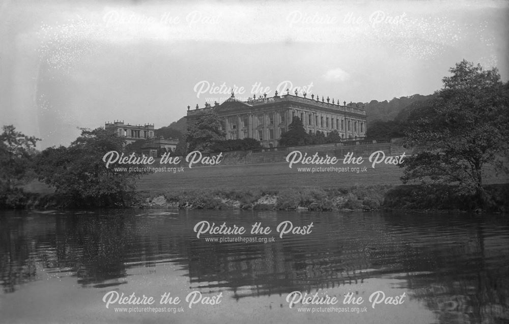 View from the River Derwent, Chatsworth, c 1911 ?